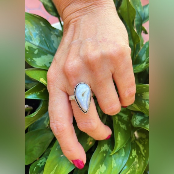 NWT 925 Sterling Silver Plated moonstone white women’s ring size 8 - Picture 2 of 15